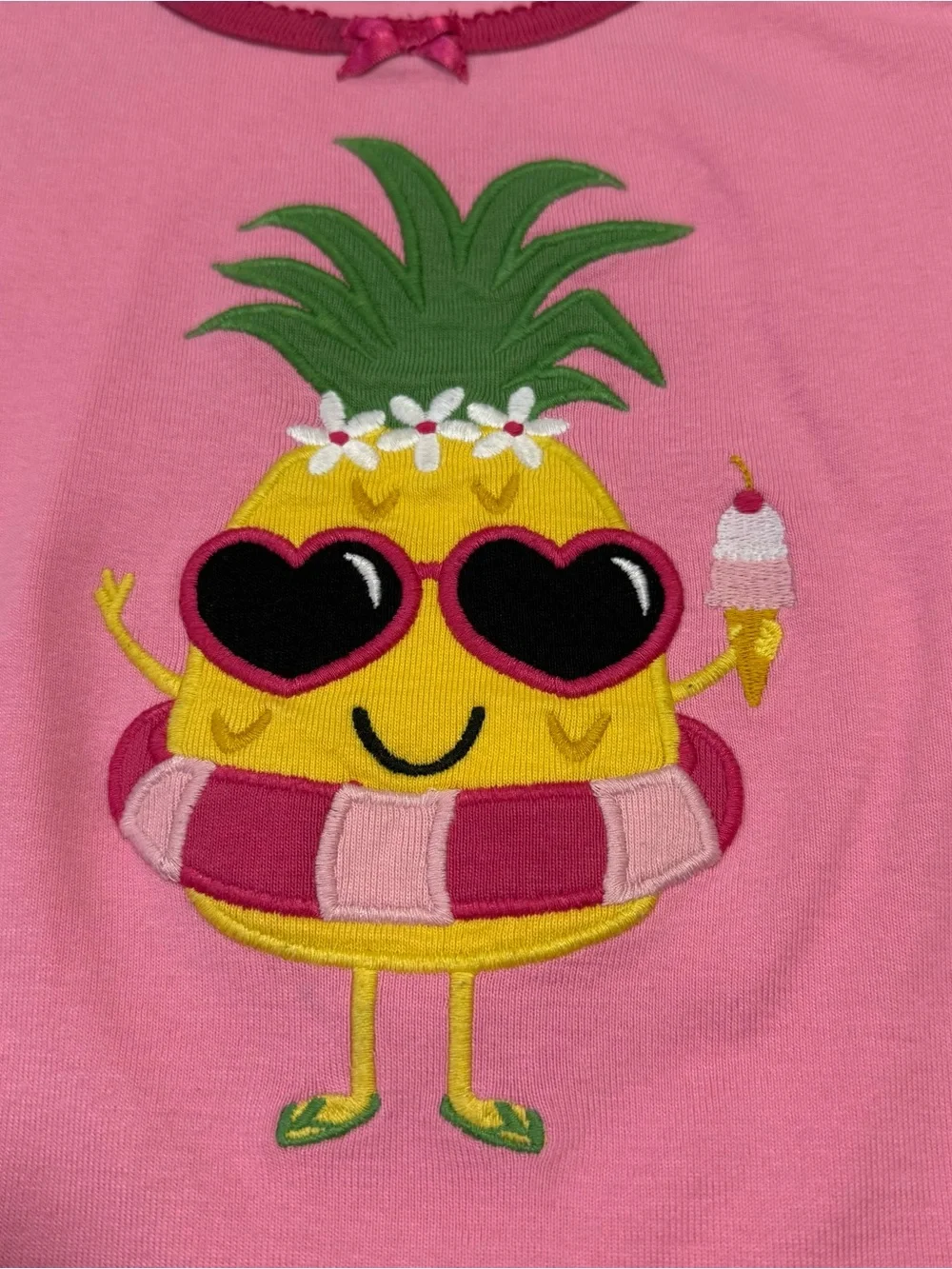 Gymboree Girls Sz 7 Pink Tropical Cotton Pajamas Pjs EUC Short Set Pineapple